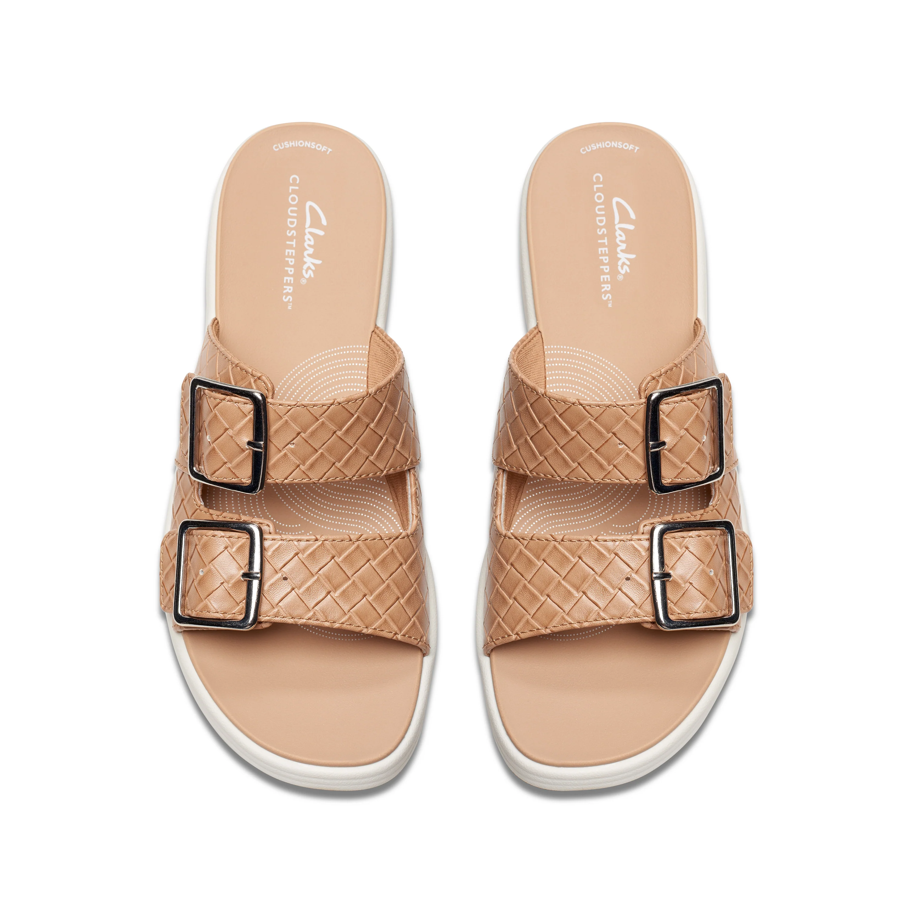 Clarks Women Drift Buckle Beige Slide - Image 5