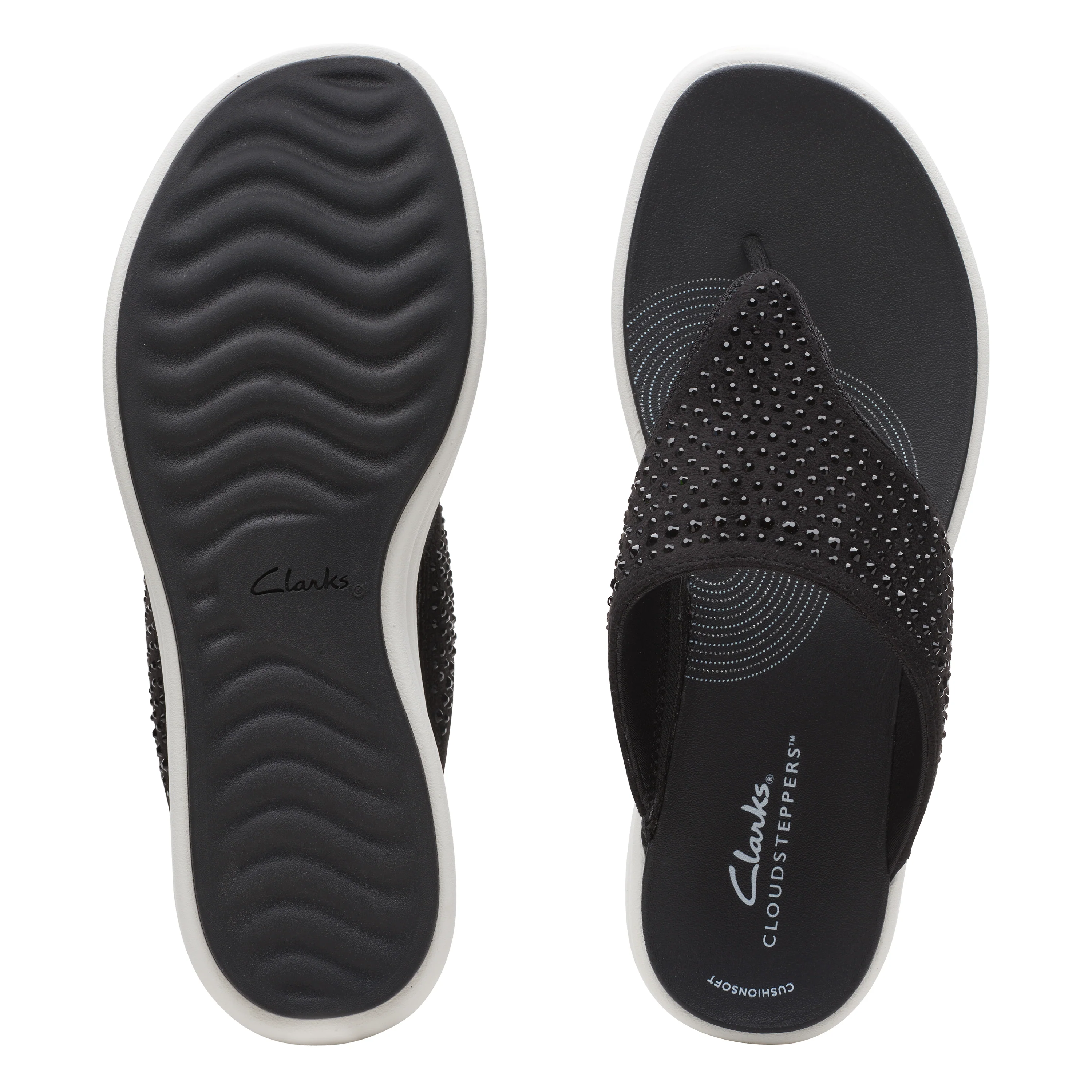 Clarks Women Drift Jaunt Black Flip Flop - Image 3